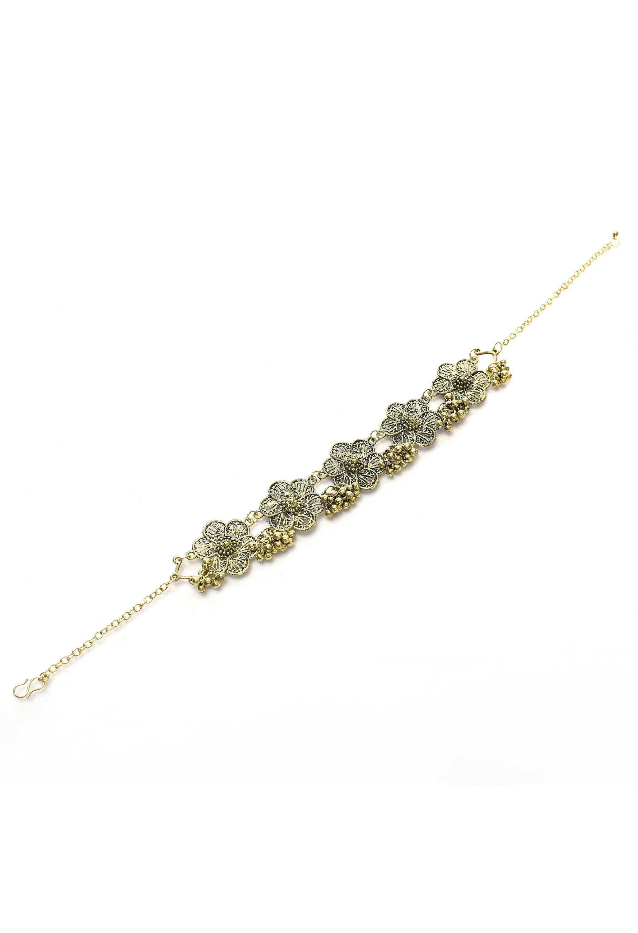 Mominos Fashion Johar Kamal Golden-Plated Brass Finish Floral Desgin Choker For Women - Distacart