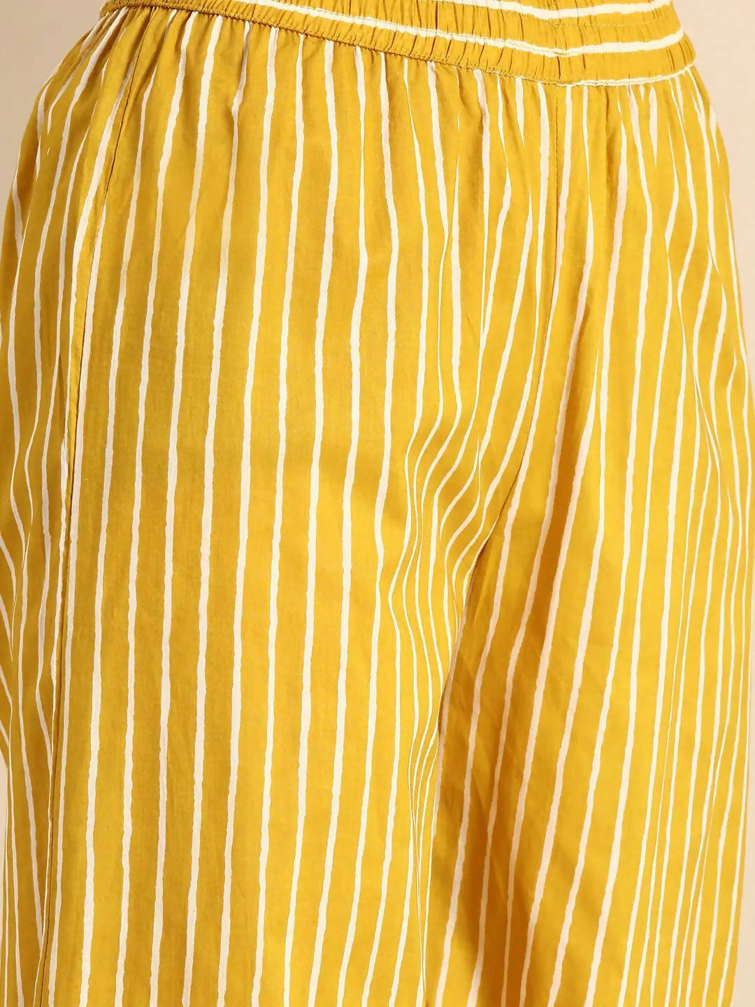 Vamika Printed Cotton Yellow Party Wear/Casual Wear Kurta Set/Suit - Distacart