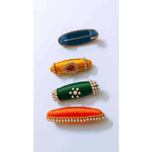 Multi - Colored Saree Pins - Set of 4 - Distacart