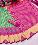 Thumbnail for DEIANA'S Beautiful Golden Jari with New Design Soft Lichi Silk Saree - Bluue - Distacart