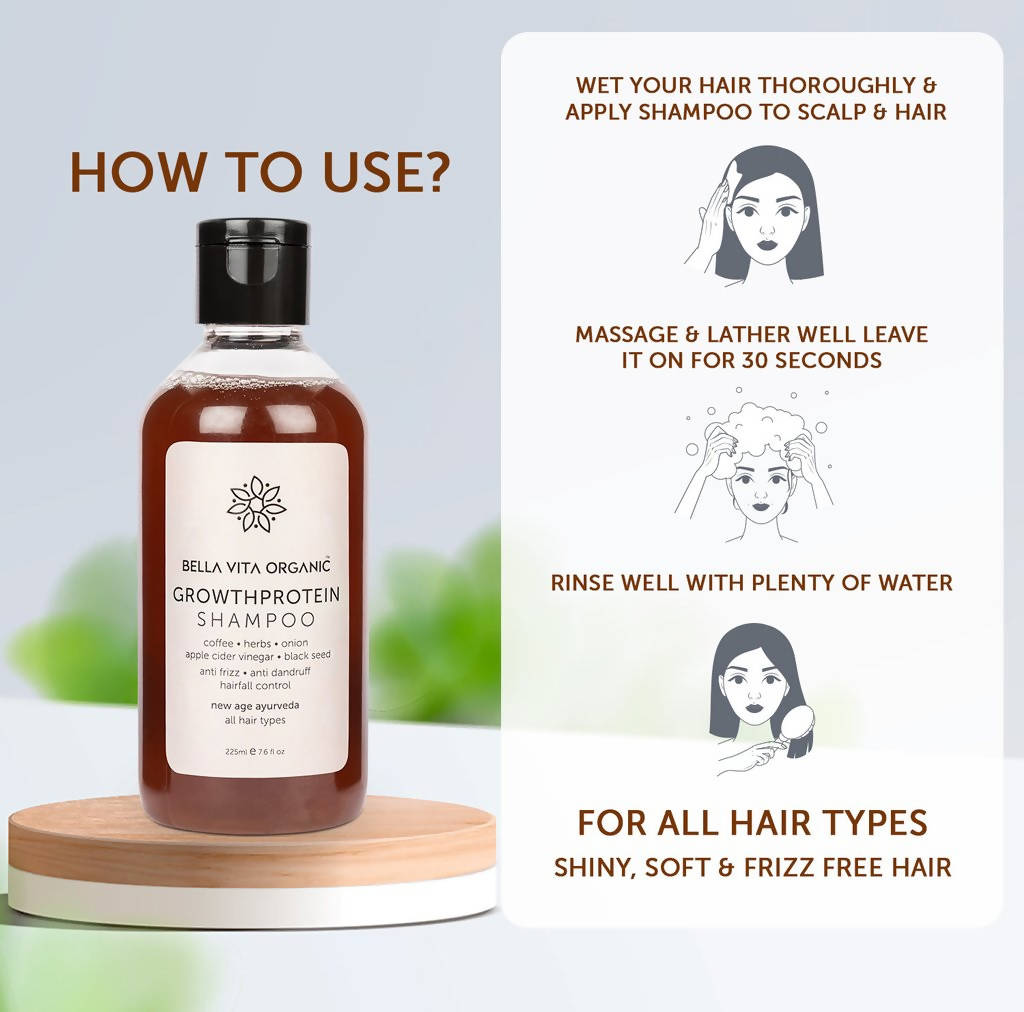 Bella Vita Organic Growth Protein Shampoo usage