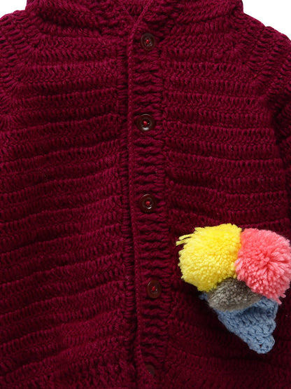 Chutput Kids Maroon Coloured Solid Pullover For Baby Boys Sweater For Baby Boys - Distacart
