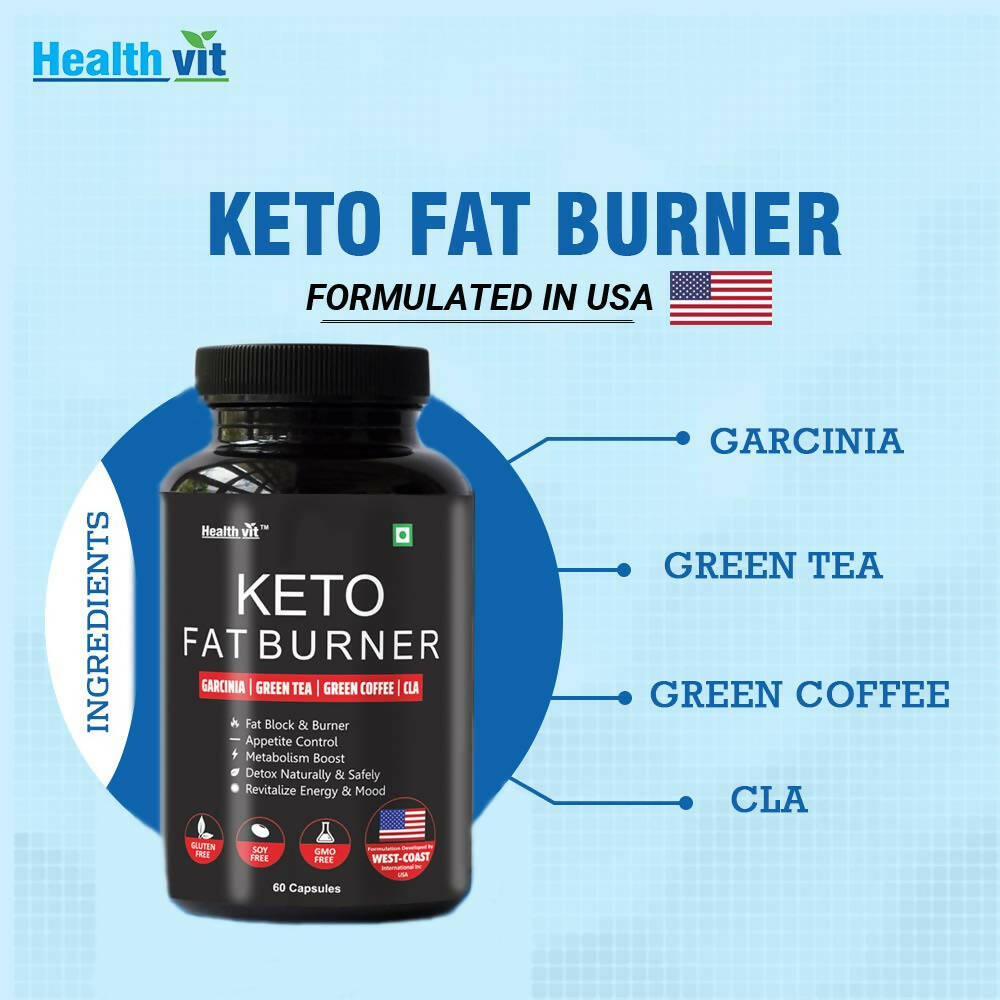 Healthvit Keto Fat Burner With Garcinia, Green Tea, Green Coffee Capsules - Distacart