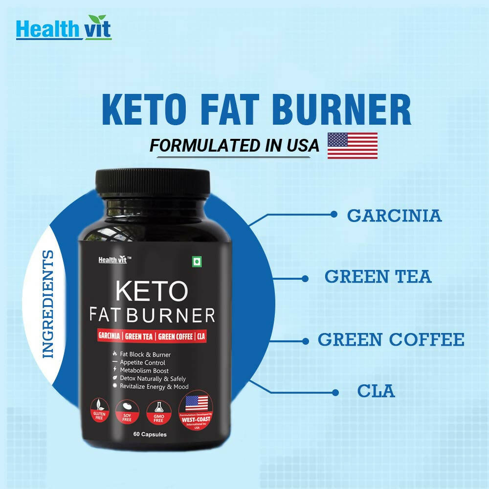 Healthvit Keto Fat Burner With Garcinia, Green Tea, Green Coffee Capsules - Distacart