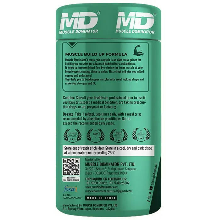 Muscle Dominator Mass Gain Capsules - Distacart