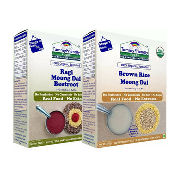 TummyFriendly Foods Certified Stage2 Ragi, Brown Rice Porridge Mixes Combo - Distacart