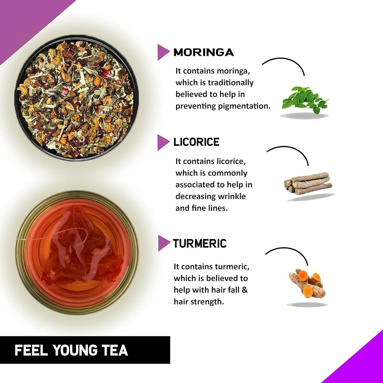 Teacurry Feel Young Tea Bags (Anti Ageing Tea) - Distacart