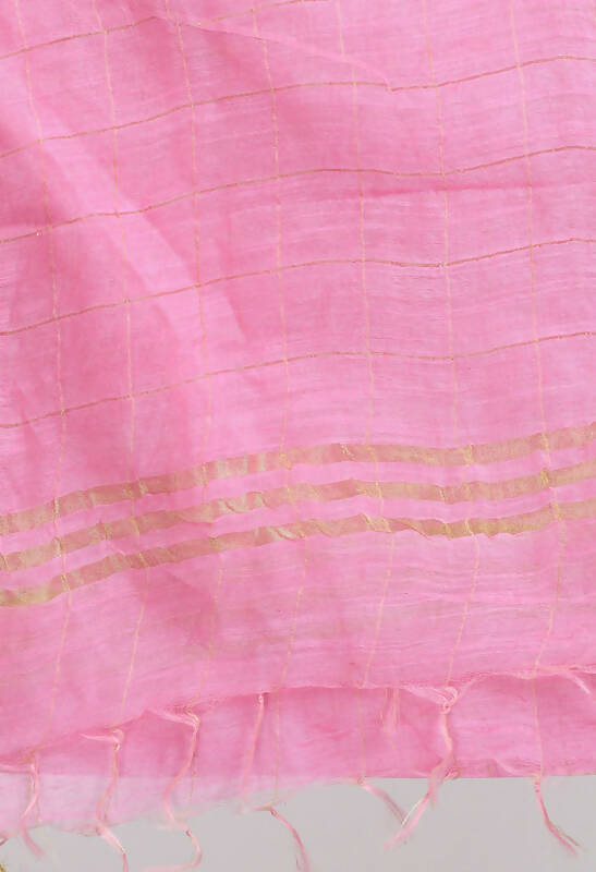 Mominos Fashion Moeza Women's Cotton Zari Box Baby Pink Dupatta - Distacart