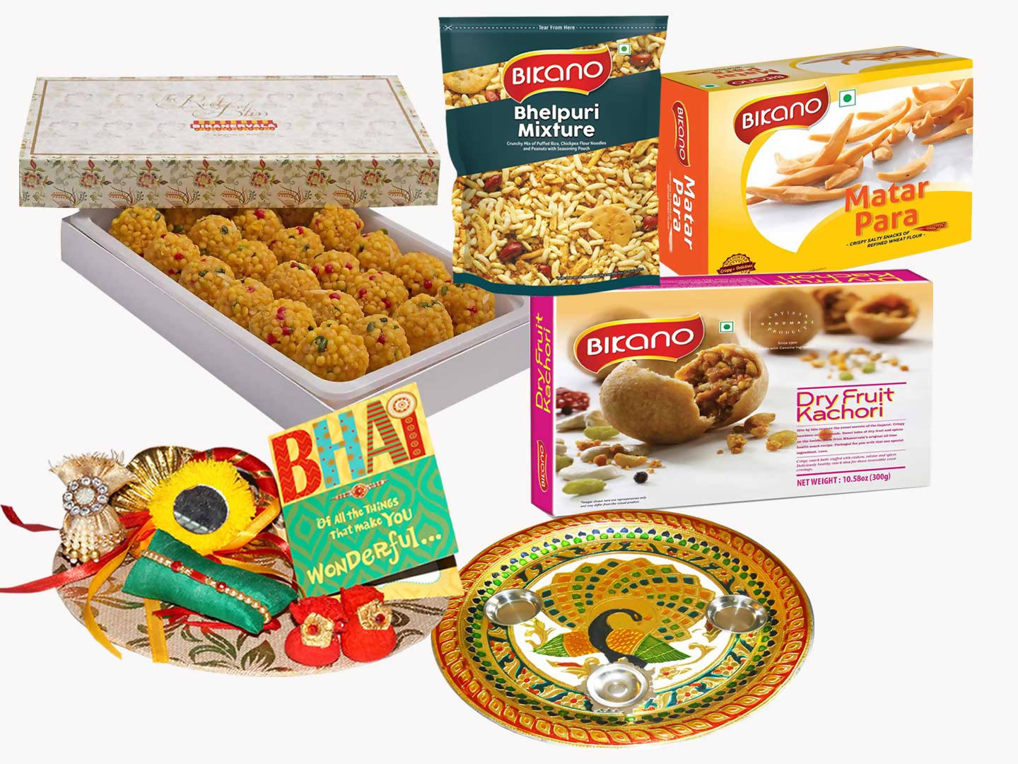 Bikanervala Tea Time Snacks Rakhi Puja Thali Hamper - Distacart