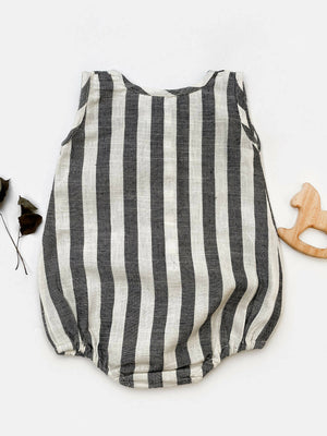 Halemons Black Stripes Pure Cotton Baby Infant Bubble Romper - Distacart