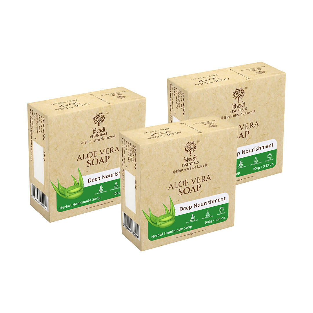 Khadi Essentials Pure Aloe Vera Handmade Herbal Soap - Distacart