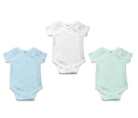 Thumbnail for AHC Soft Cotton Short-Sleeve Bodysuits Solid Onesies New Born Infant Dress - Blue/Grey/Green - Distacart