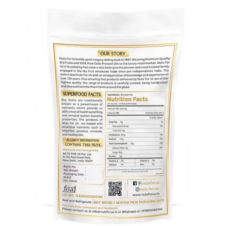 Nuts For Us Dried Blueberries - Distacart