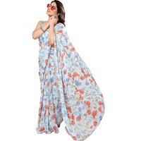 Thumbnail for Women's Partywear Designer Sky blue Georgette Fancy Saree - Satrangi - Distacart
