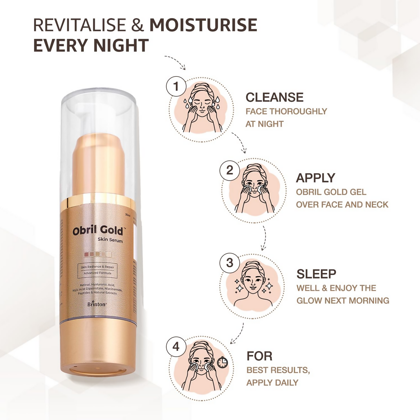 Brinton Obril Gold Skin Serum - Distacart