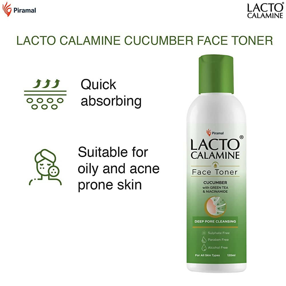 Lacto Calamine Face Toner Cucumber with Green Tea & Niacinamide - Distacart