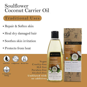 Soulflower Coldpressed Coconut Carrier Oil Pure & Natural Uses