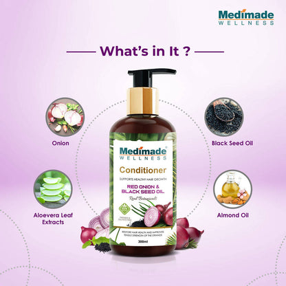 Medimade Wellness Red Onion and Black Seed Hair Conditioner - Distacart