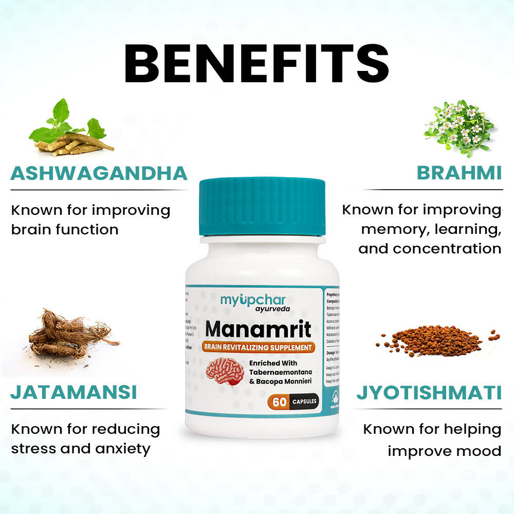 myUpchar Ayurveda Manamrit Brain Revitalizer Capsules - Distacart