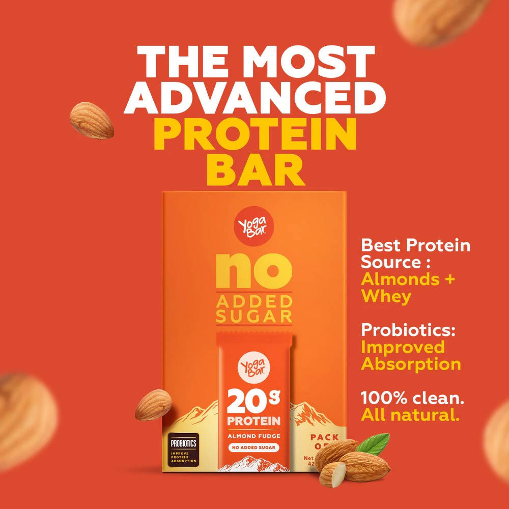 Buy Yoga Bar Almond Fudge No Added Sugar Protein Bars Online at Best Price