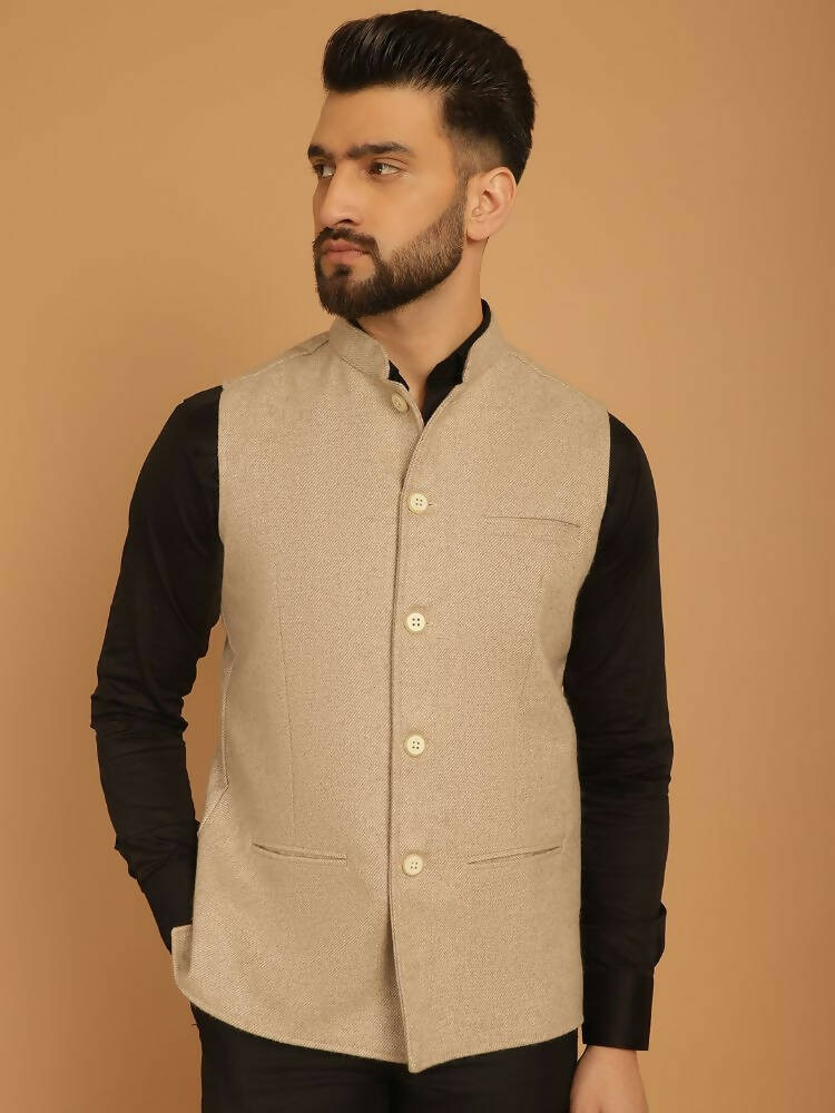 Even Apparels Pure Wool Nehru Jacket - Off White - Distacart