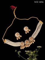 Thumbnail for Mominos Fashion Johar Kamal Women's Golden Beads Pearls Gold-Plated Jewellery Set