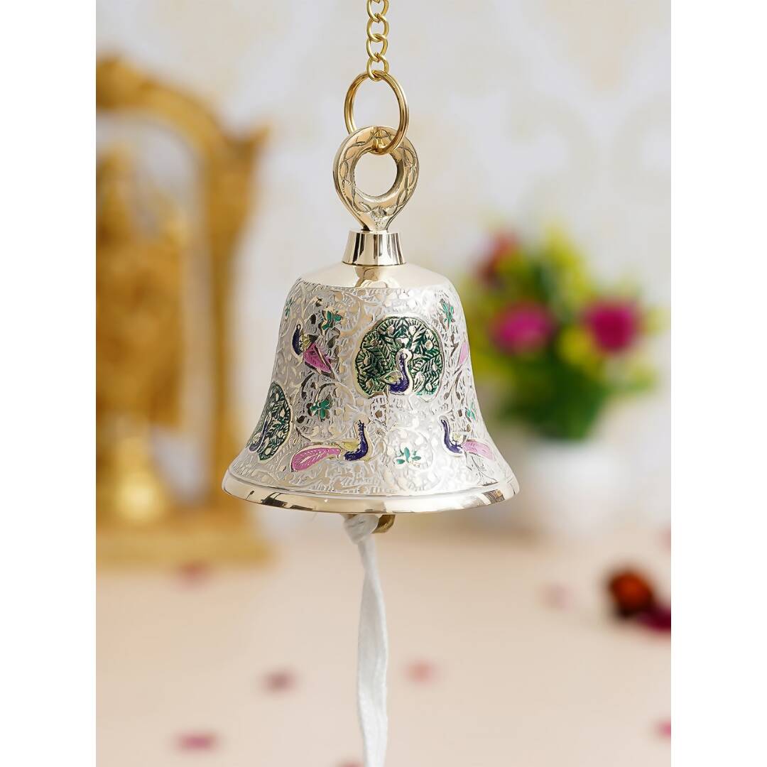 eCraftIndia Multicoloured Brass Hanging Pooja Bell Showpieces - Distacart