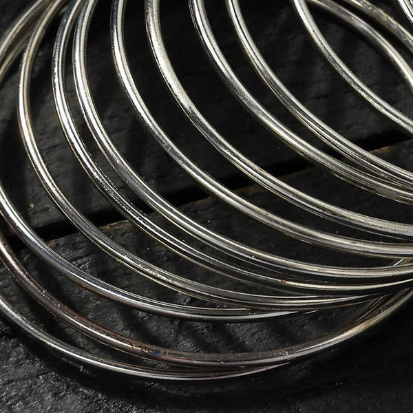 Mominos Fashion Kamal Johar Oxidised Alloy Silver Bangles Set