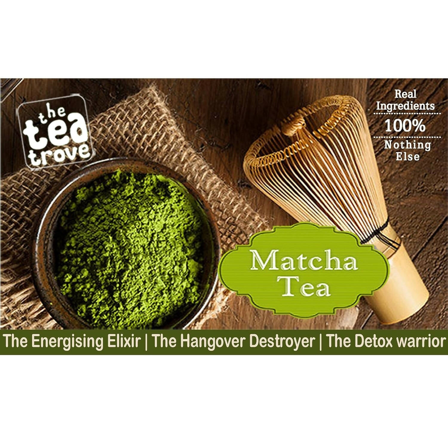The Tea Trove Matcha Green Tea Powder - Lemon, Ginger, Matcha tea with Black Rock Salt - Distacart