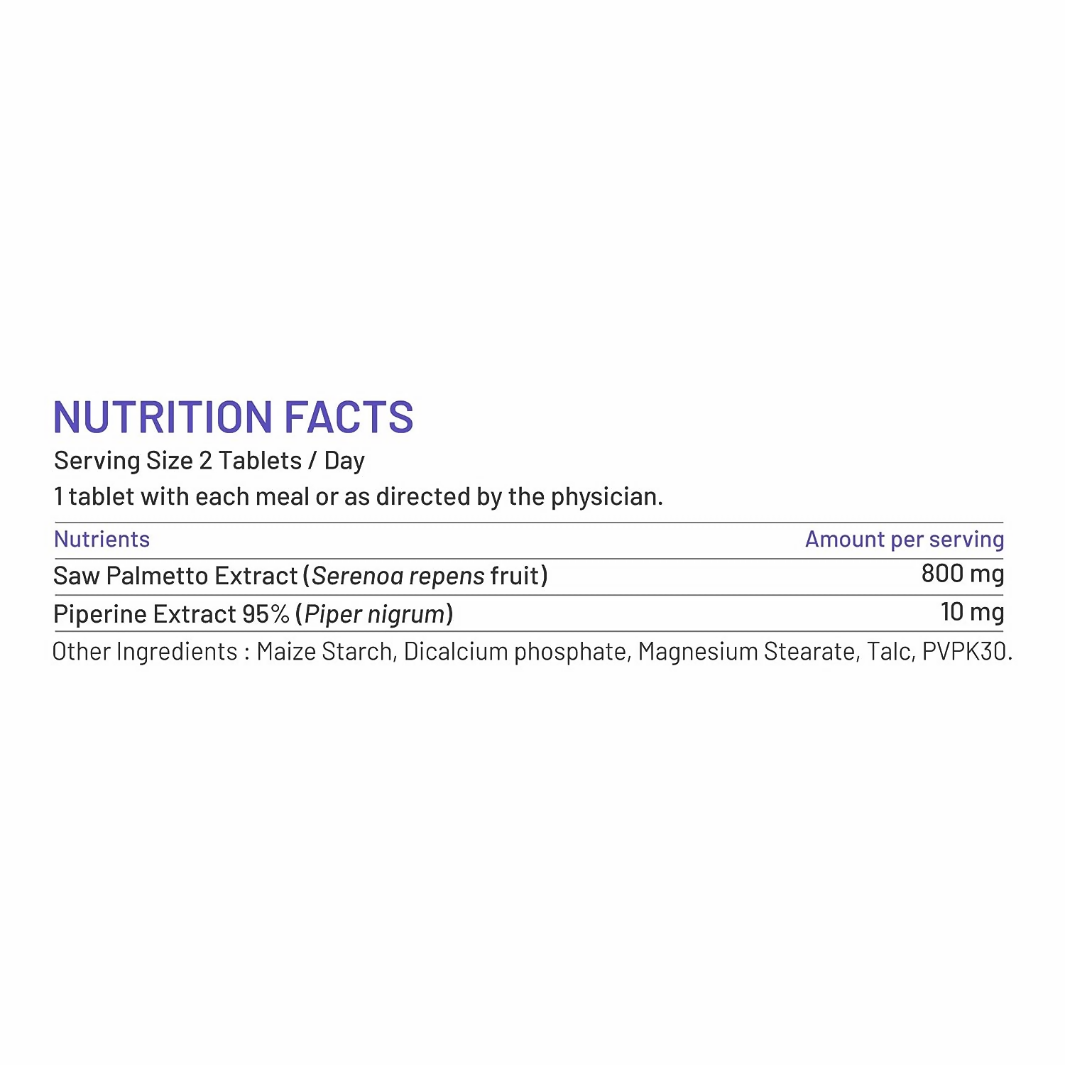 Bliss Welness Saw Palmetto Extract Tablets - Distacart
