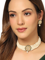 Thumbnail for NVR Women Gold Plated Kundan Studded Jewellery Set - Distacart