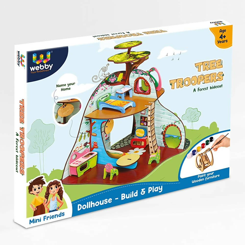 Webby Tree Troopers A Forest Hideout All Side Play Doll House for Kids - Distacart