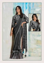Thumbnail for Lycra Saree With Stitched Blouse - Mohmanthan Royal - Distacart