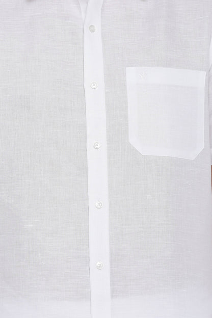 Ramraj Cotton Mens Cotton Linen Half Sleeve White Shirt - Distacart