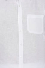 Thumbnail for Ramraj Cotton Mens Cotton Linen Half Sleeve White Shirt - Distacart