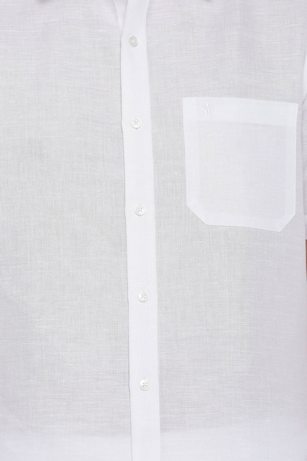 Ramraj Cotton Mens Cotton Linen Half Sleeve White Shirt - Distacart