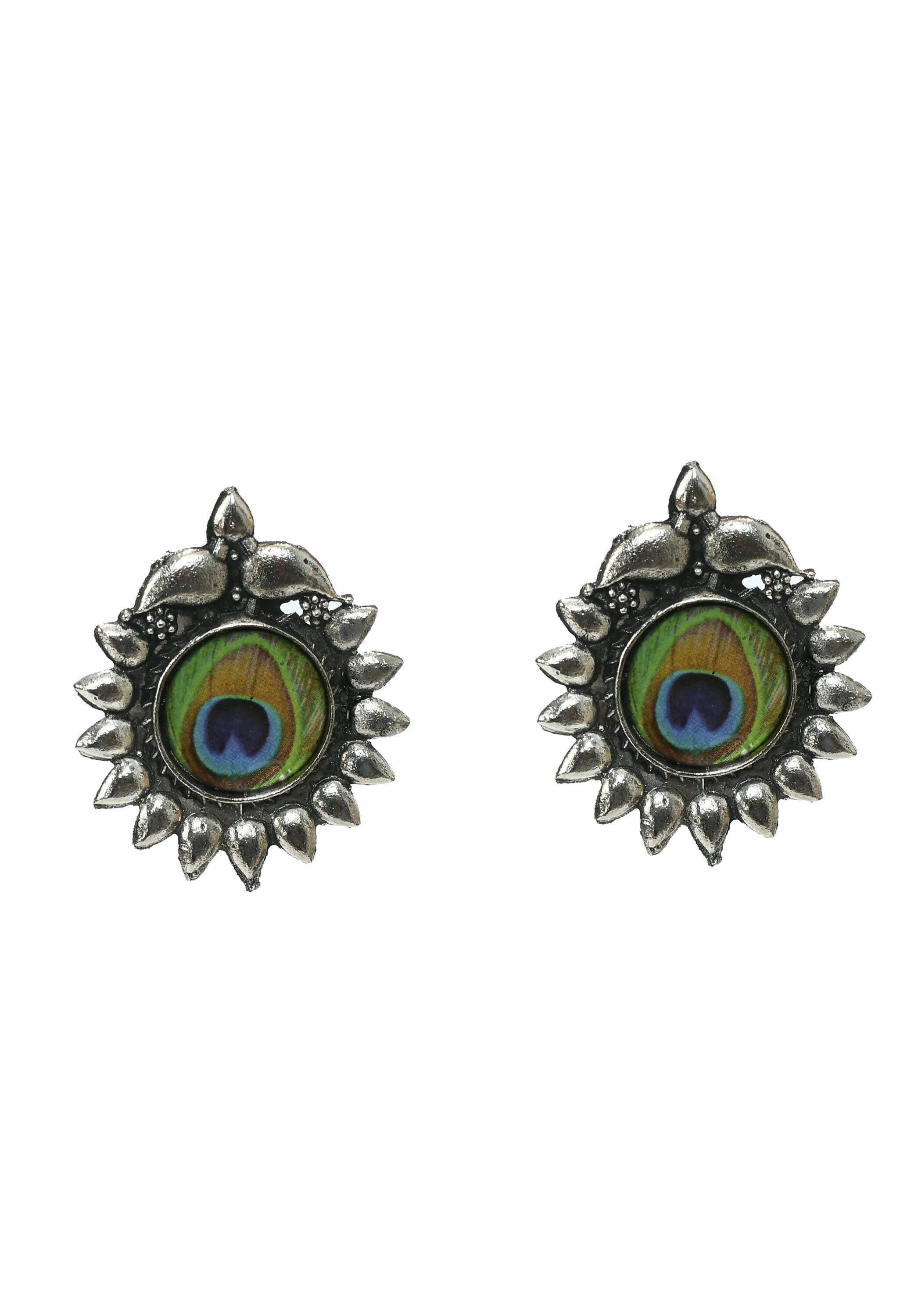 Mominos Fashion Johar Kamal Oxidised Silver-Plated Peacock Wings Work Necklace Handicraft - Distacart