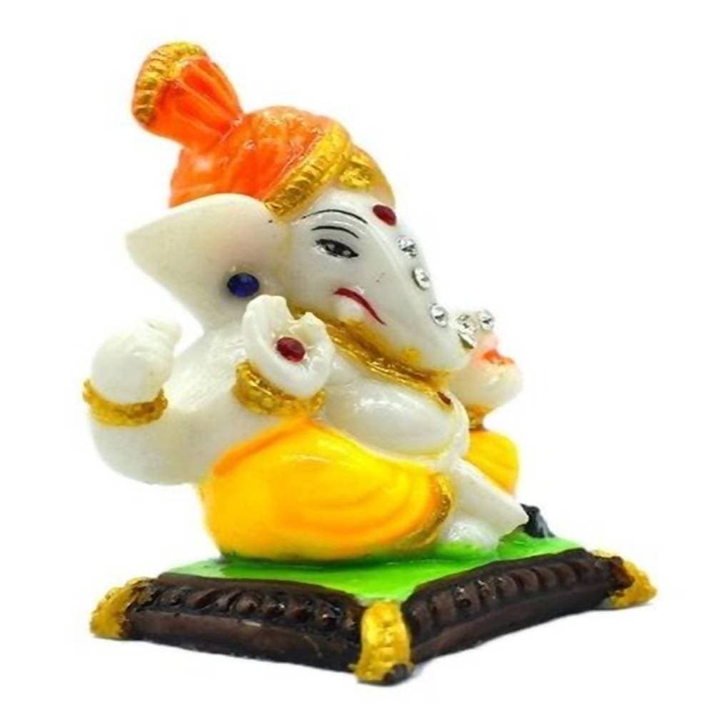 Puja N Pujari Ganesha Golden Color Showpiece Idol For Car Dashboard