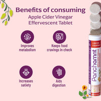 Thumbnail for Panchamrit Apple Cider Vinegar Effervescent Tablets-Apple Flavor - Distacart