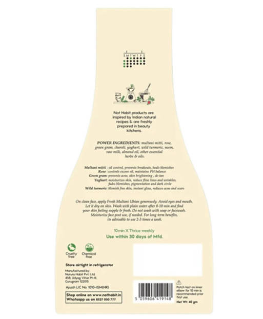 Nat Habit Rose Blush Fresh Multani Ubtan - Distacart