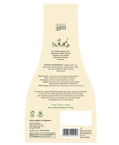 Nat Habit Rose Blush Fresh Multani Ubtan - Distacart