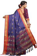 Thumbnail for DEIANA'S Beautiful Golden Jari with New Design Soft Lichi Silk Saree - Purple - Distacart