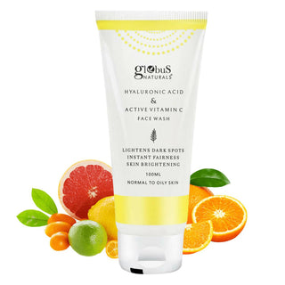 Globus Naturals Anti-Ageing Face Wash with Hyaluronic Acid and Vitamin C - Distacart