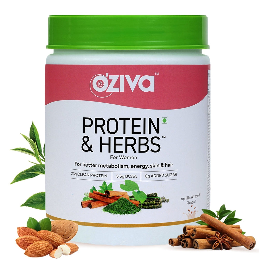 OZiva Protein & Herbs For Women Vanilla Almonds 16 serving