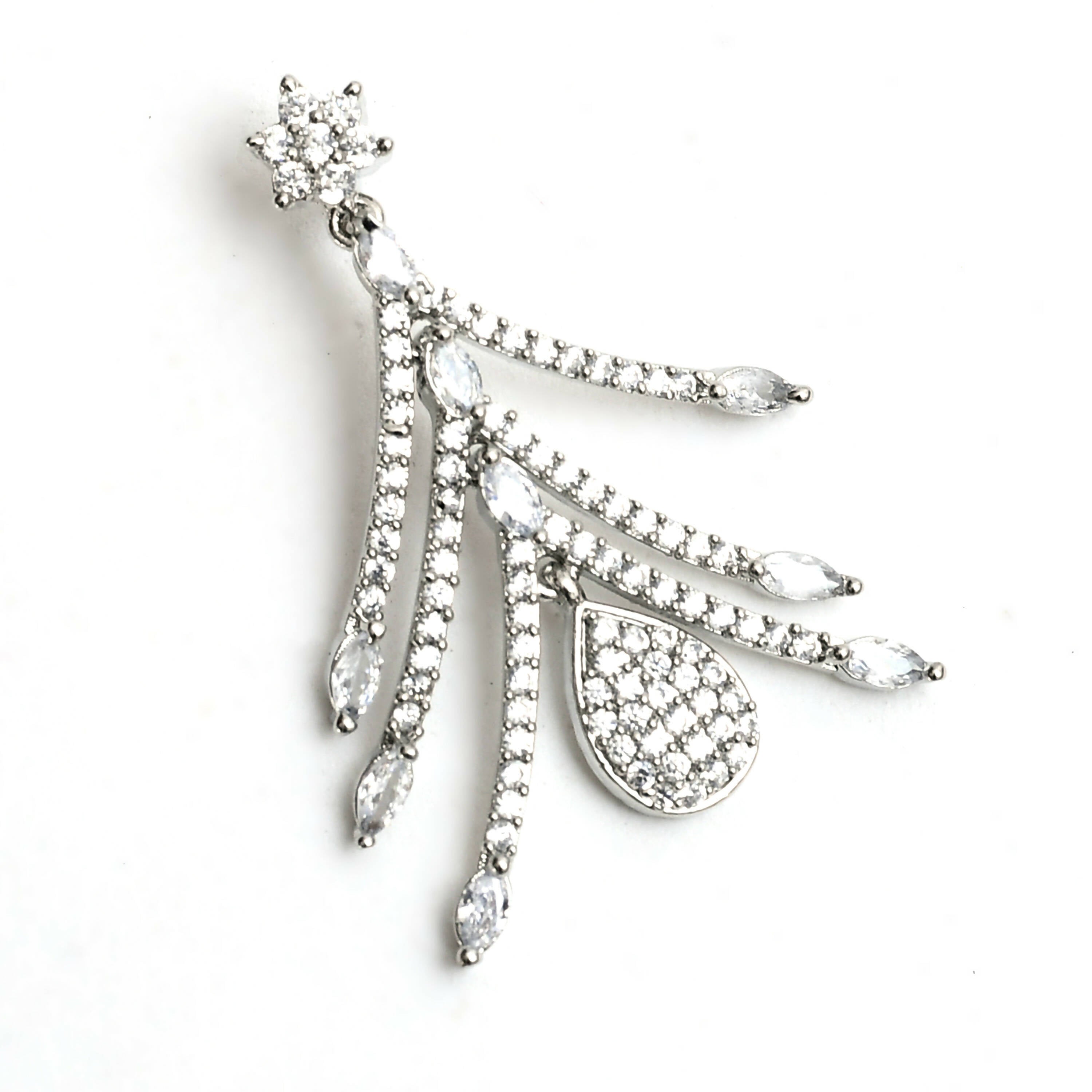 Mominos Fashion Johar Kamal Silver-Plated American Diamond White Choker Set - Distacart
