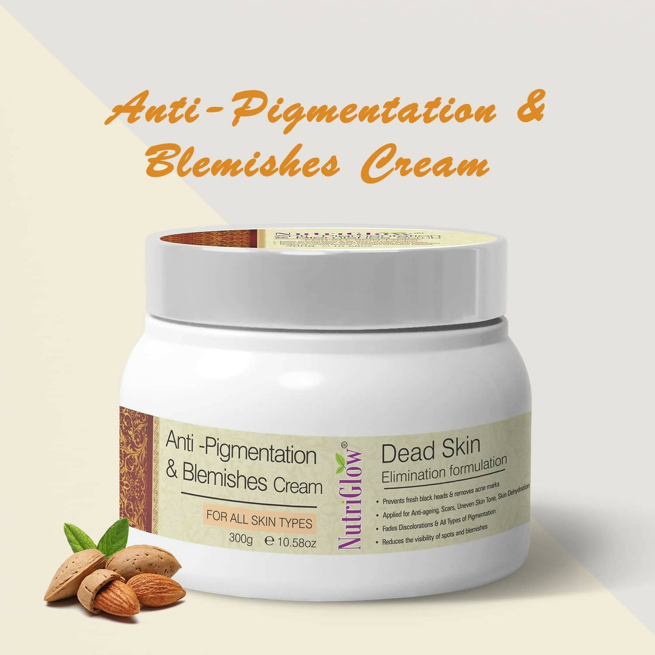NutriGlow Anti Pigmentation & Blemishes Cream with Apricot Extracts & Oatmeal - Distacart