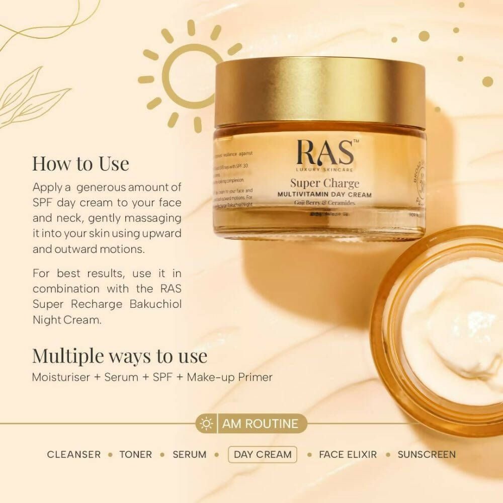 Ras Luxury Oils Super Charge Day Cream with Multivitamin SPF 30 - Distacart