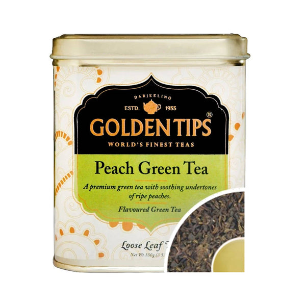 Golden Tips Peach Green Tea - Tin Can - Distacart