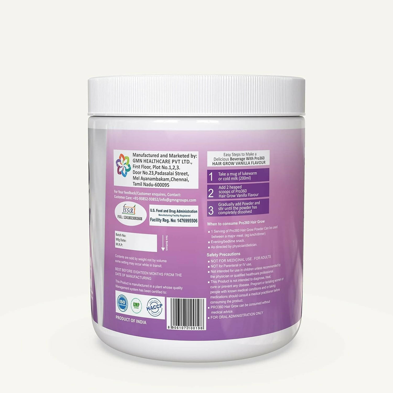 Pro360 Hair Grow Protein Powder for Healthy Hair Growth - Distacart