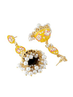 Thumbnail for NVR Women Gold Plated Yellow Jhumkas Earrings - Distacart